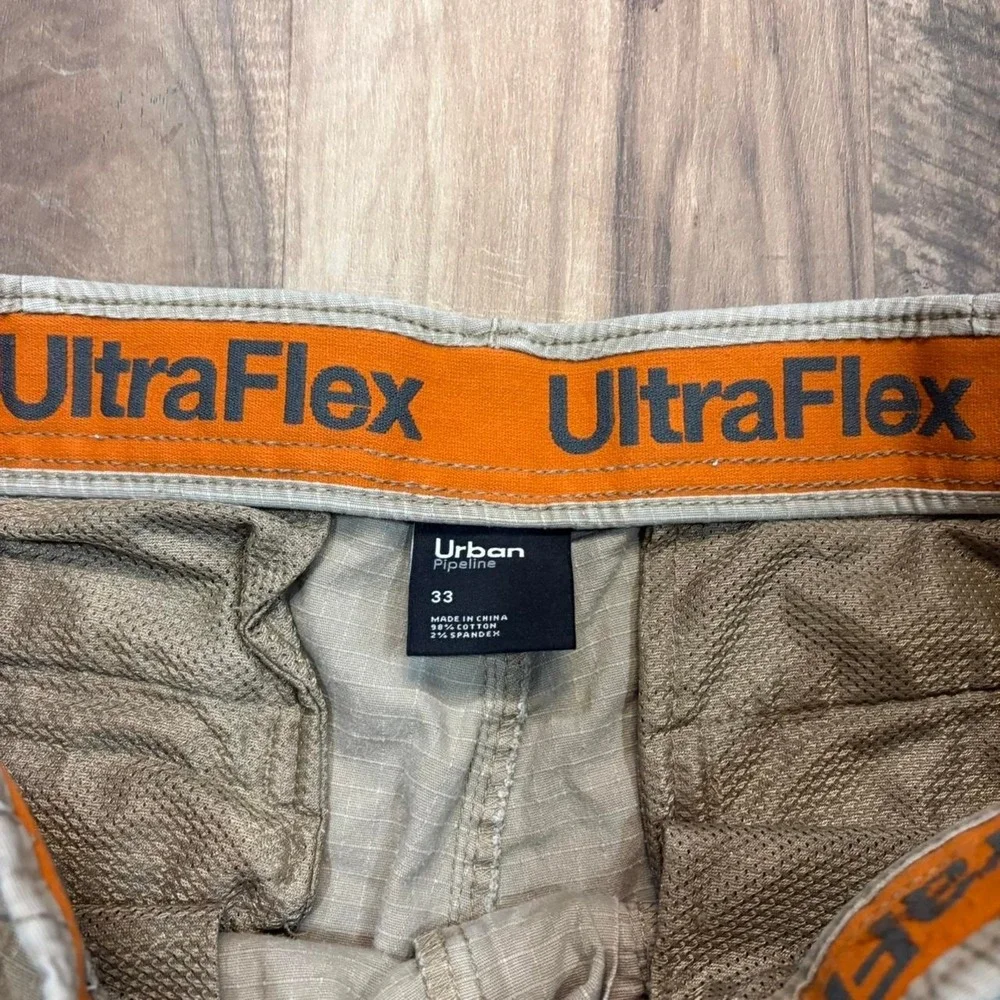 Vintage Y2K 2000s Baggy Urban Pipeline Utility Cargo Shorts Beige Zip Pocket